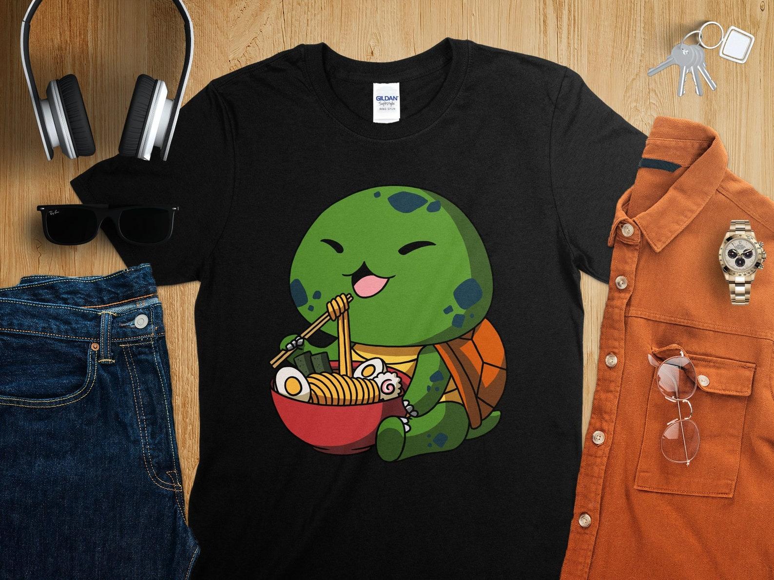 Kawaii Anime Turtle Asian Noodles Japanese Ramen Shirt, Anime Shirt, Ramen T-Shirt, Japan Art S