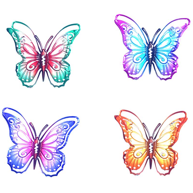 4 Pezzi Decorazione Murale a Farfalla in Metallo, Arte Murale da Esterno a Farfalla per Recinzione Giardino Cortile Stanza Patio Balcone Decorazioni