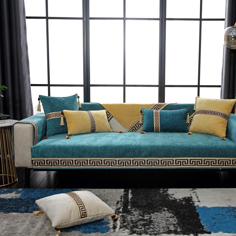 Four Seasons Noua perna de canapea din chenille chinezeasca Moderna, simpla, de culoare solida, perna de canapea Prosop