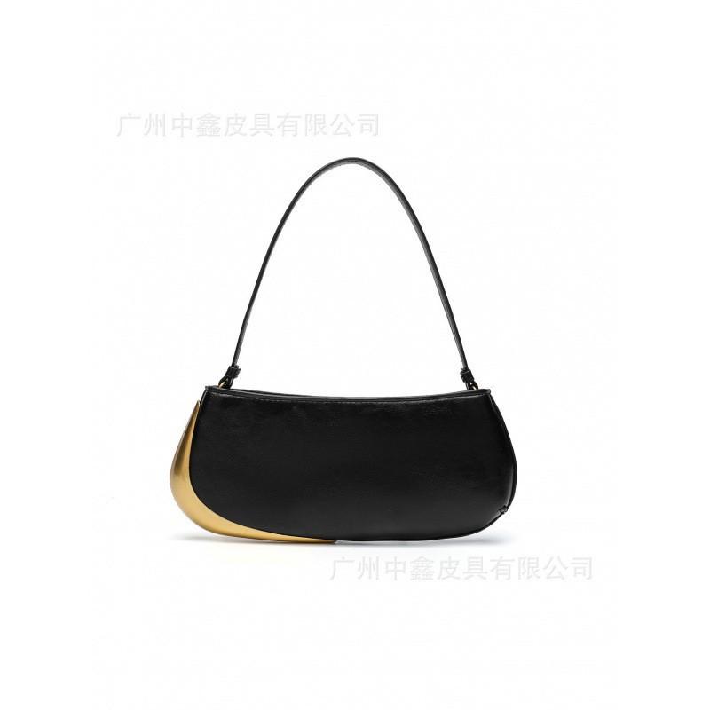 

Z Family Cross-border Women s Bag New Armpit Black Metal Details Zipper Extended Shoulder All-match French Stick чёрный