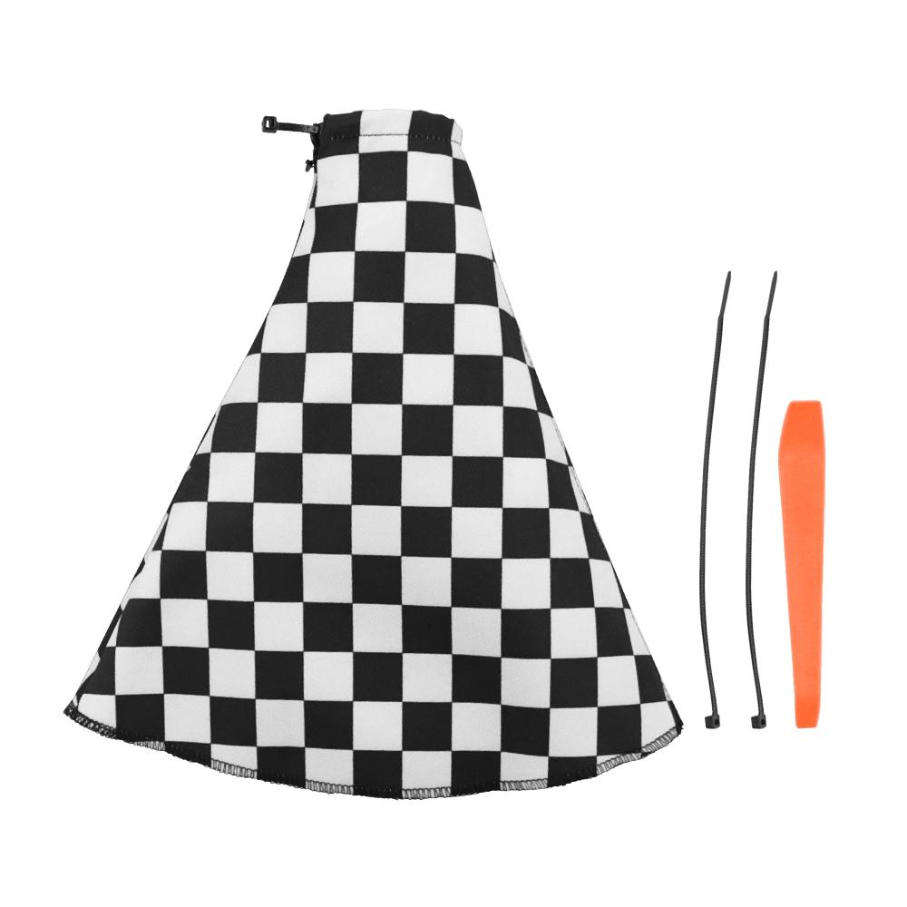 New Universal Checkered Collars Shift Knob Boot Gear Shift Knob Boot Gaiter Cover Classic Shift Boot Cover For Car Styling белый