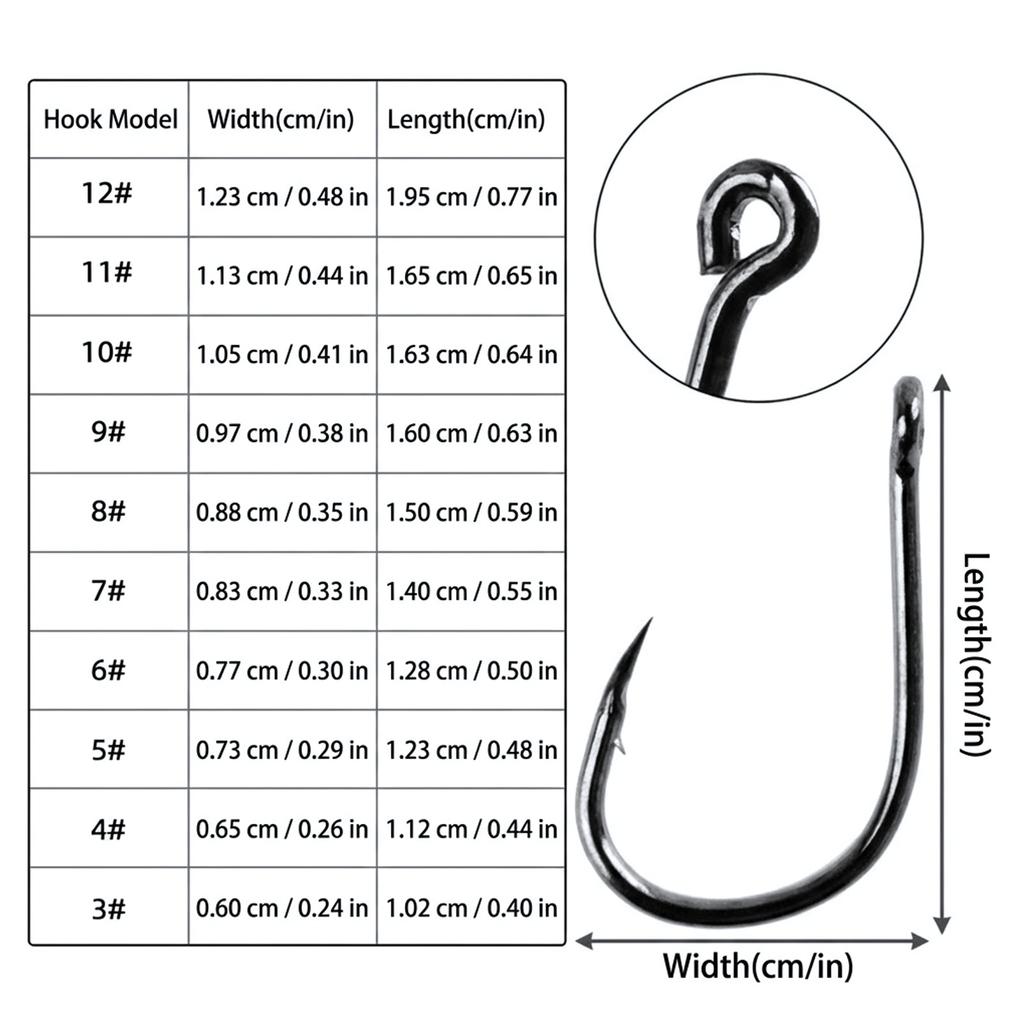 High-Strength Iseama Fishing Hooks 500Pcs 3-12# Hole Design Outdoor Fishing Accessories
