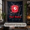 Tapisserie murale personnalisée, Texte personnalisé FC Twente, Art mural en tissu doux pour la décoration intérieure