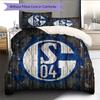 FC Schalke 04 Muster Bettwäsche Bettdecken-Set Heimdekoration Geschenk (1 Bettbezug + 2 Kissenbezüge (ohne Füllung))