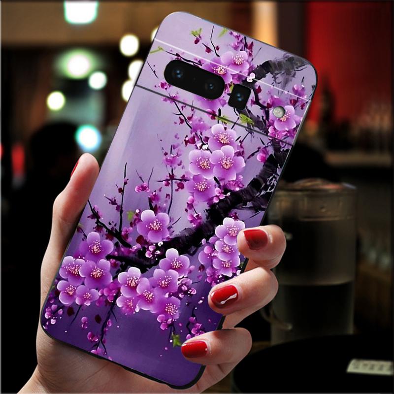 

Purple Flower Rose Peony Cherry Phone Case For Google Pixel 10 9 Pro XL 9A 8 7 6 Pro Pixel 8A 7A 6A Pixel 8 7 6 5 Google Pixel 7