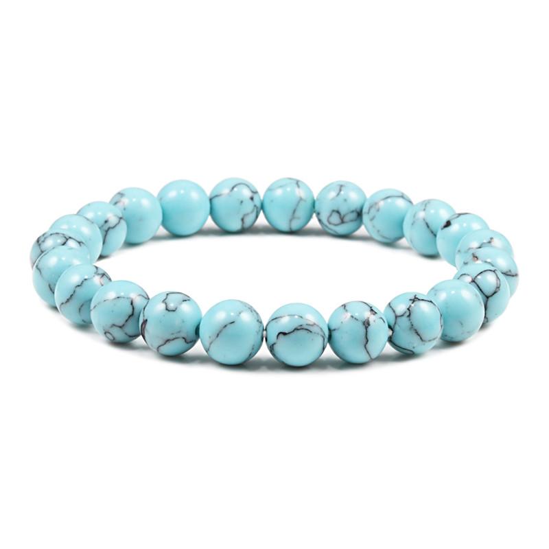 8mm Colorful Natural Stone Beaded Men Bracelet Meditation Buddha Elastic Bracelets Women Charms Jewelry Healing Yoga Accessories