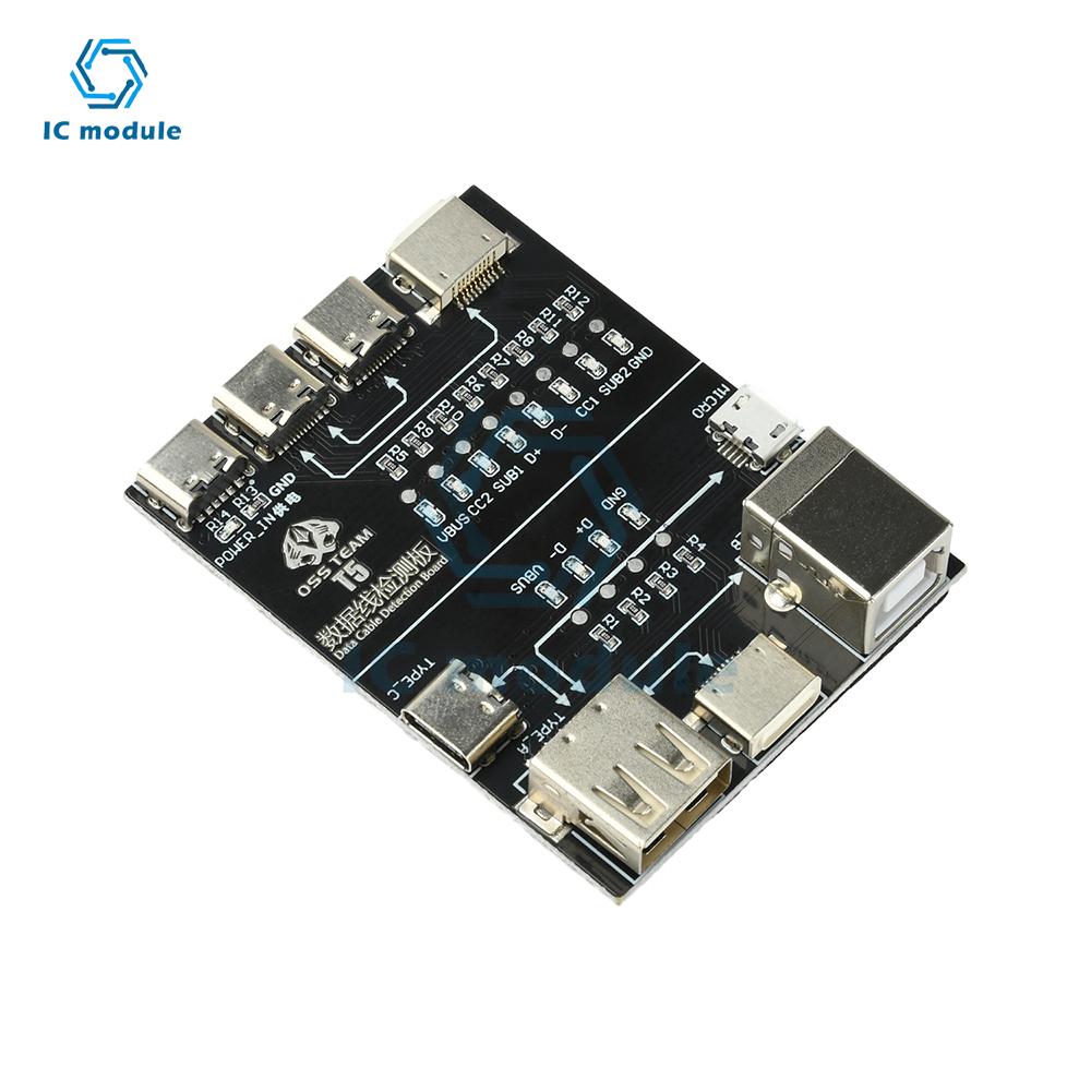 T5 Multifunktions-Kabeltestmodul Datenkabeltester mit Anomalieerkennung & Schnelldiagnose für USB/Typ-C/Lightn