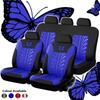 Car Seat Cover Full Set, Universal Butterfly Pattern Embroidery Auto Seat Cover Set
