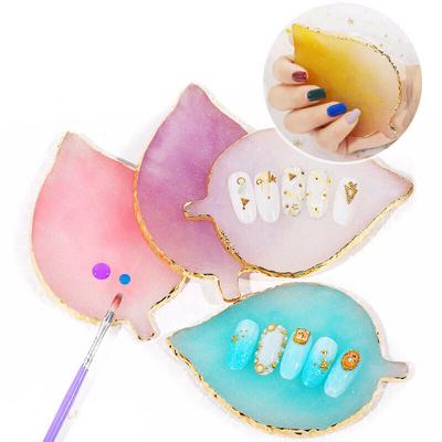 Nail Art Resin Leaf Shape Tips Display Board Palette Gel Polish Mix Stir Plate