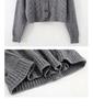 Women's Early Autumn Slimming Cable Knit Cardigan - Short, Single-Breasted, High-Waisted Sweater