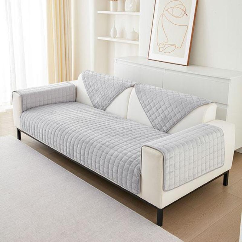 Prosta Poduszka na Sofę Flanelowa Antypoślizgowa Skórzana Poduszka na Sofę Zima Dekoracja Mebli do Salonu Zestaw Sofy Całkowicie Owinięty Ręcznik z Piaskowego Włosia