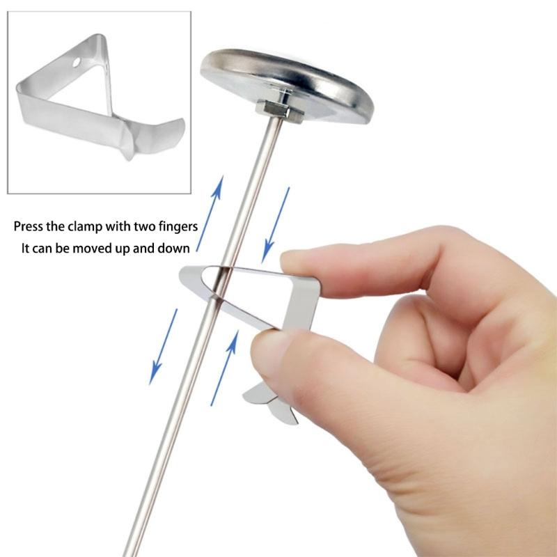 Stainless Steels Thermometers Clip for Food Safety with Multi-Hole Stable Grill Probe Holder for Meat and Liquids