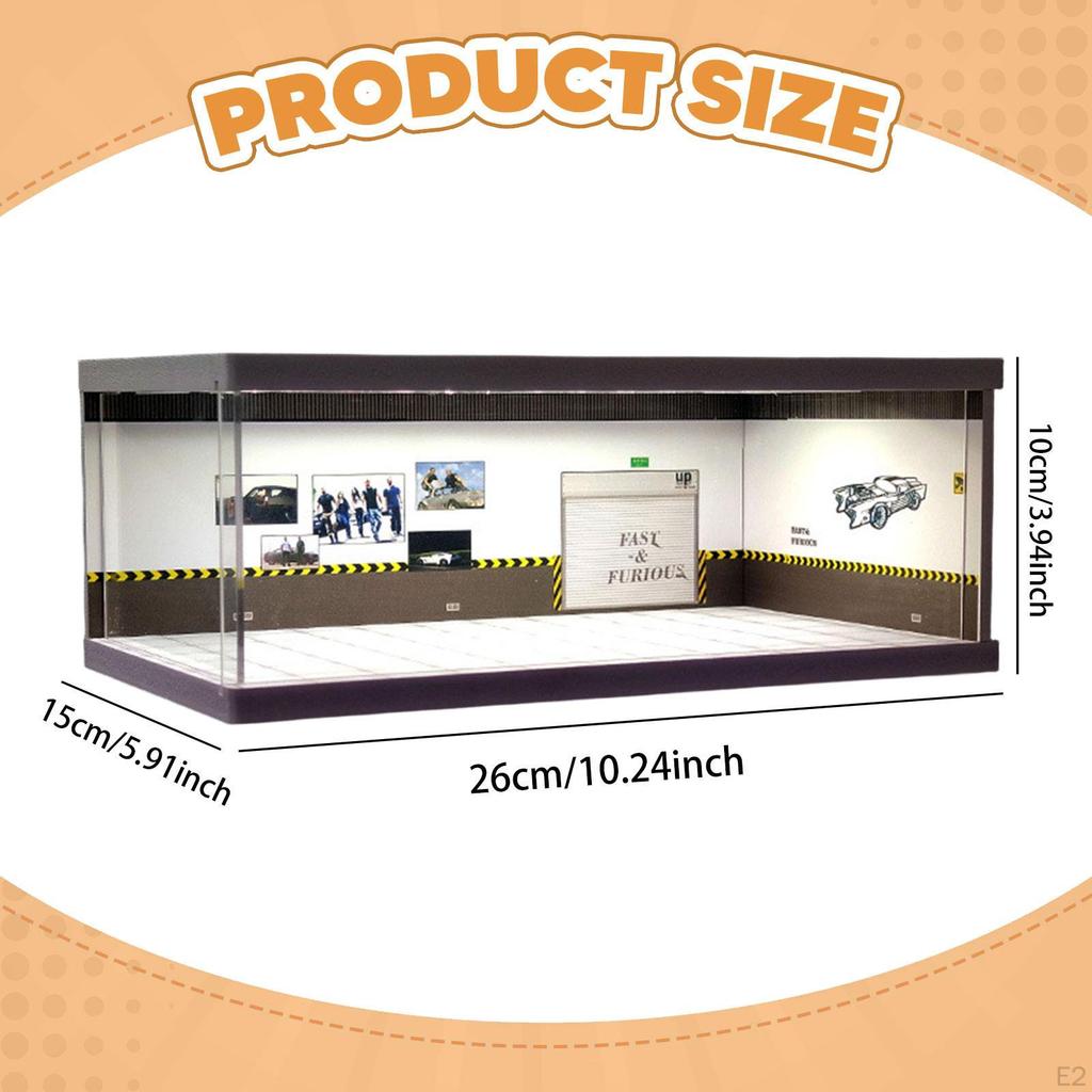 1:64 Scale Car Garage Moldel Showcase Backdrop Background Realistic Scene Modification Factory