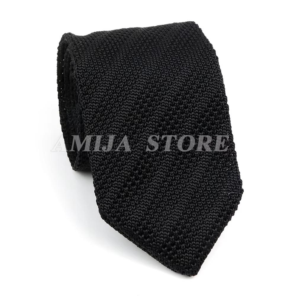 Bunte Herrenstrickkrawatte Einfarbige Krawatte Schmal 7CM Strick Warm Hals Geschenke Für Männer Gewebt Designer Alltagsaccessoires Für
