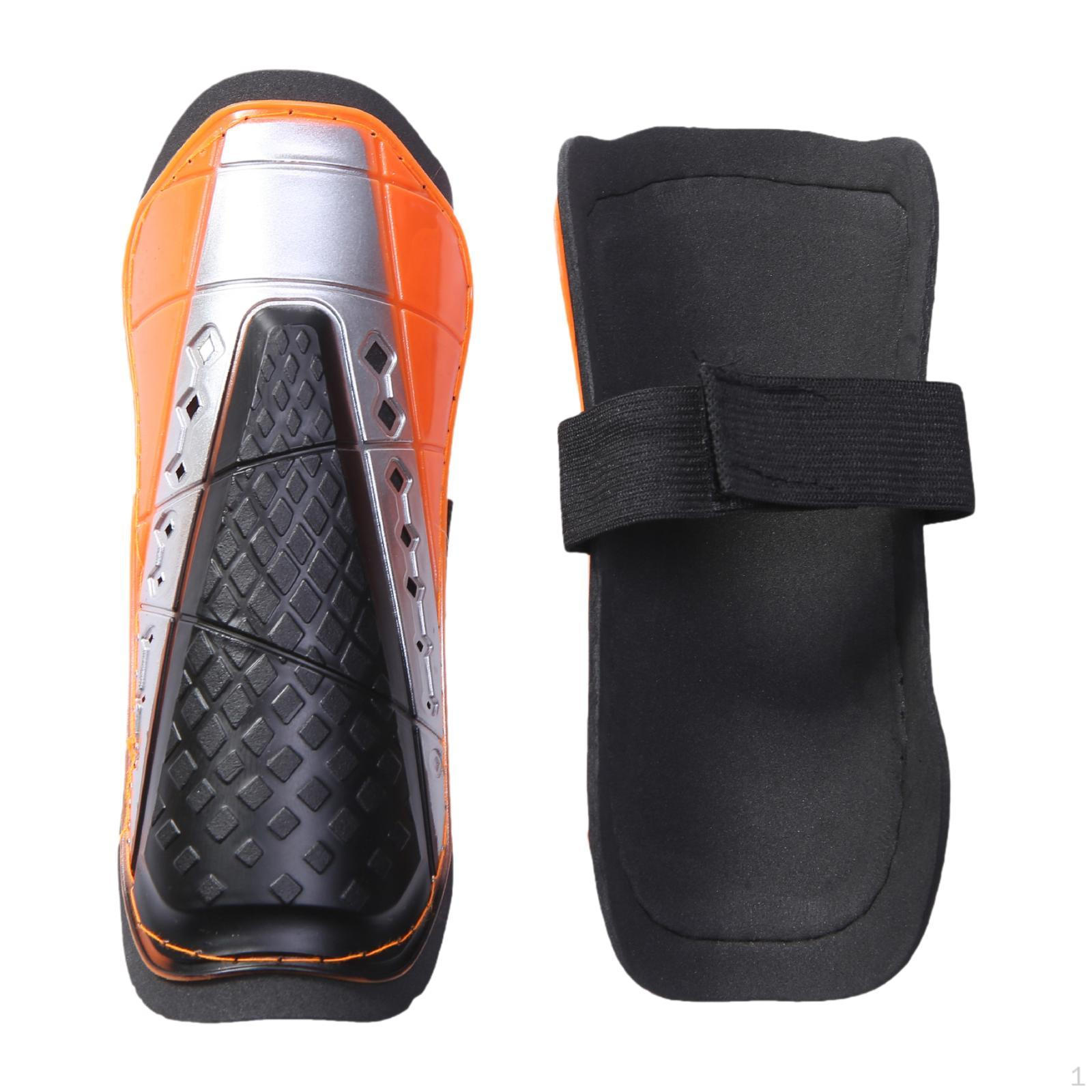 

Football Shin Guards, Soccer Protective Gear, Breathable Shock Absorbing Guard Orange 19 cm