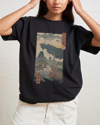Jurassic Ukiyo-e 1 Summer Trendy Casual T-Shirt Men's and Women's Luxury Brand Top