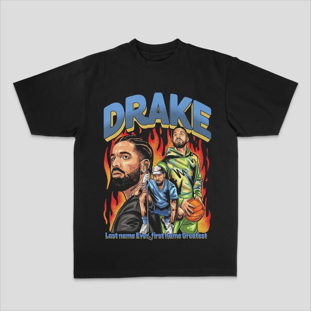 Hot Sale European American Drake Male Duck Print Tshirts Men Women Crewneck Cotton Tees HighStreet Loose Casual Oversized Tops