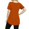 Women's Color Large Size V-neck Top Loose Pocket T-shirt