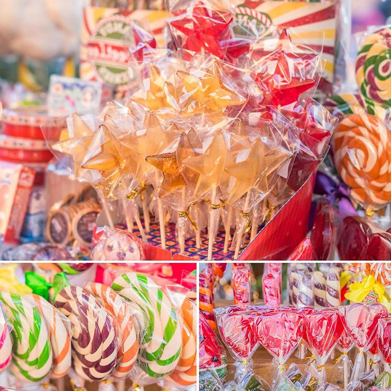 100pcs/set Lollipop Packaging Bag Set Paper Stick Flat Pocket Zip Ties DIY Household Kitchen Supplies Festival Gift Candy TMZ