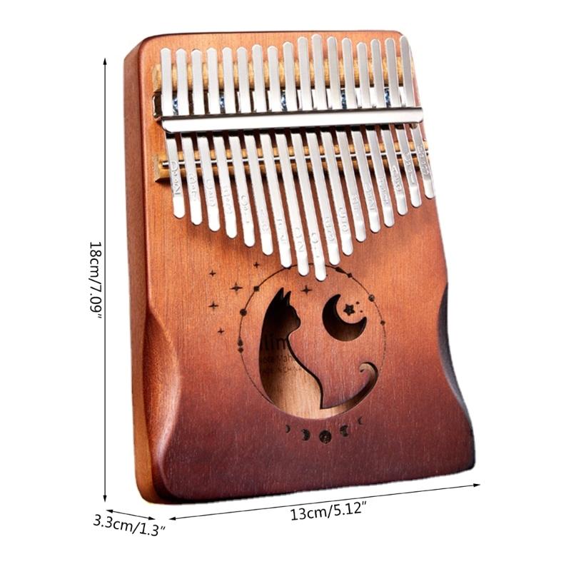 Mini Kalimba Wood Thumb Piano Portable 17 Keys Mini Kalimba for Kids, Adults & Beginners Finger Piano with Tuning Hammer