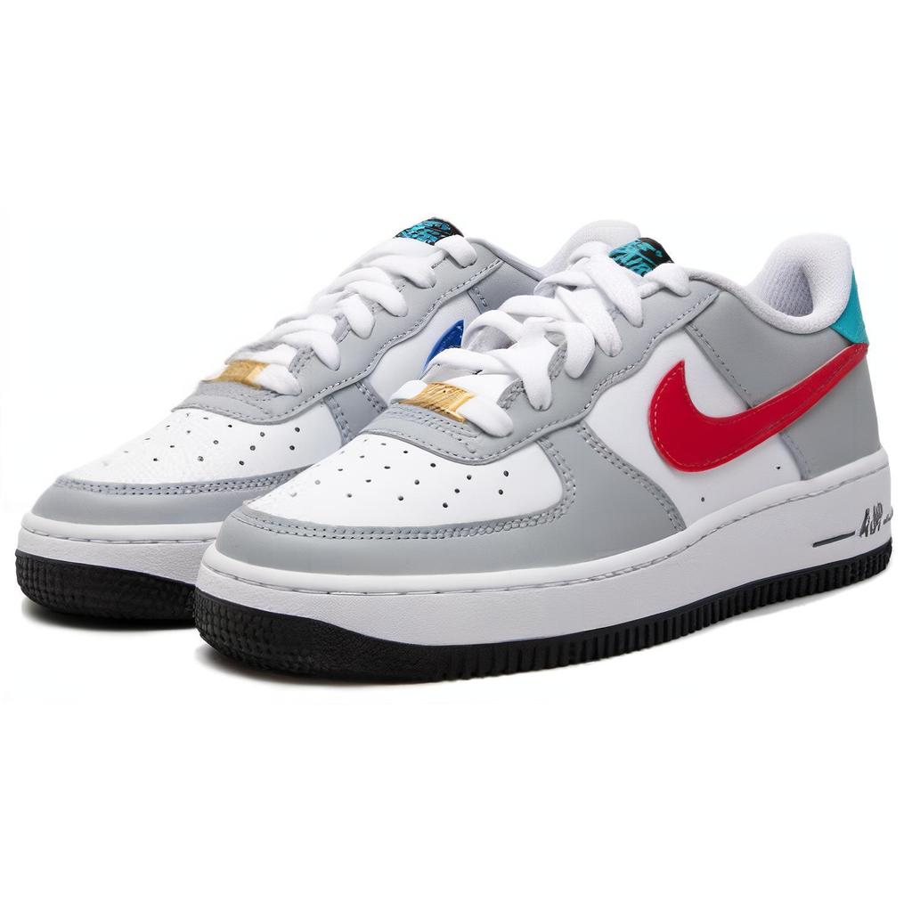 New Nike Air Force 1 Low White University Red GS HF0743-161