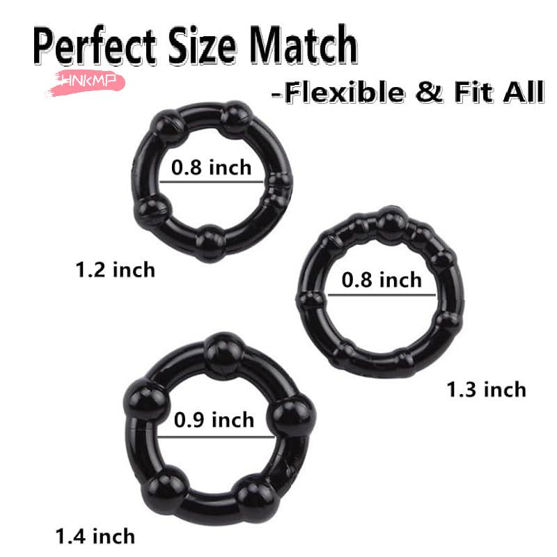 3Pcs/Set Silicone Cock Rings Set for Men Penis Enhancer Stronger Erection Delay Ejaculation Adult Sex Toys 18+