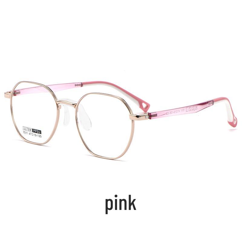 Retro Polygon Eyeglass Frame for Men and Teens, Ultralight Style 7511S