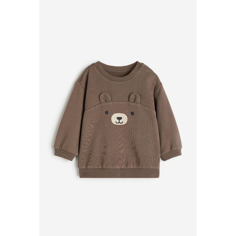 

HM Children s Clothing Baby Girl Sweatshirt Autumn Fashion Cotton Florals Pattern Long Sleeves 1126184 Brown/Bear 80/48
