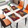 2/4 Pezzi Runner da Tavola Mandala Bohemien 12x18 Pollici Rettangolari in Poliestere con Motivi Geometrici Tradizionali Messicani, Lavabili in Lavatrice per Interni