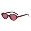 Fashion Retro Rivet Tortoiseshell Oval Sunglasses for Women Men Vintage Blue Lens Small Round Sun Glasses  S39N