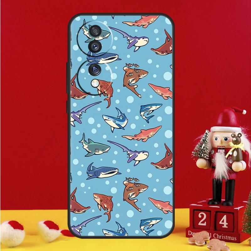

Мультяшный чехол-акула для Honor Magic 6 5 Pro 50 70 90 Lite Honor X8b X9b X6 X7 X8 X9 X6a X7a X8a X9a Чехол Honor X8 4G