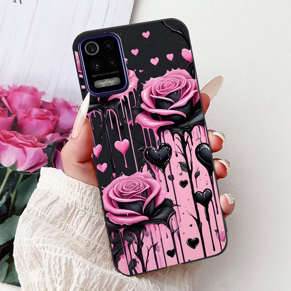 For LG K52 K62 2020 Case LM-K520 LM-K525 Stylish Love Heart Painted Cover Soft TPU Phone Case For LG K62 K 52 LGK52 LGK62 Fundas
