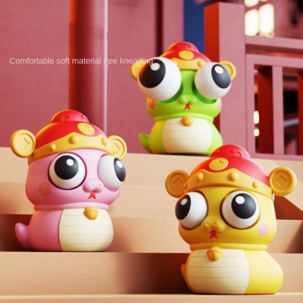 Cartoon Animal Burst Eye Snake Keychain Squeeze Ball Toys Keyring Kids Holiday Gift