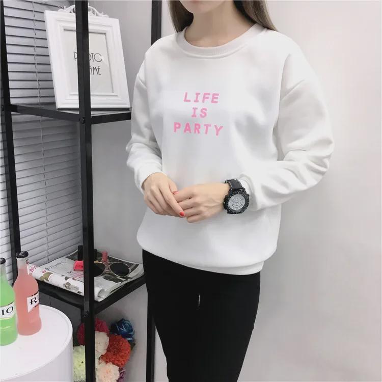 Women's 2021 Korean Style Autumn/Winter Letter Print Loose Long-Sleeve Thickened Sweatshirt