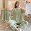 3 Sets Of Summer Women's Pajamas Set Of Short-Sleeved Long Pants Casual Girls Homewear Sets Teenage Homewear
