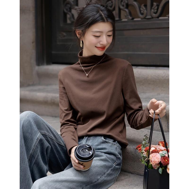 Demana Hyaluronic Acid Thermal Fleece Half-High Collar Women s T-shirt M