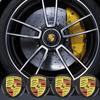 4pcs 56MM  For Panamera Macan Boxster Cayman Cayenne 911 718 Car Wheel Center Hub Cap Badge Logo Sticker Accessories