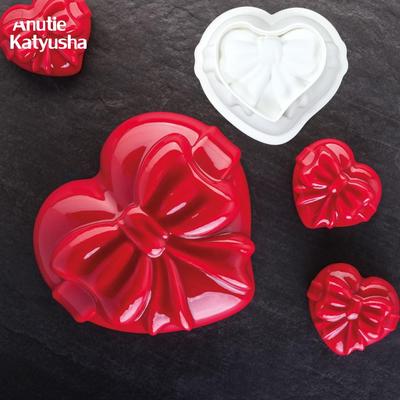 Őszibarack Szív Valentin-napi Szerelem Mousse Torta Forma Egyedi Masnis Szerelem Szilikon Forma