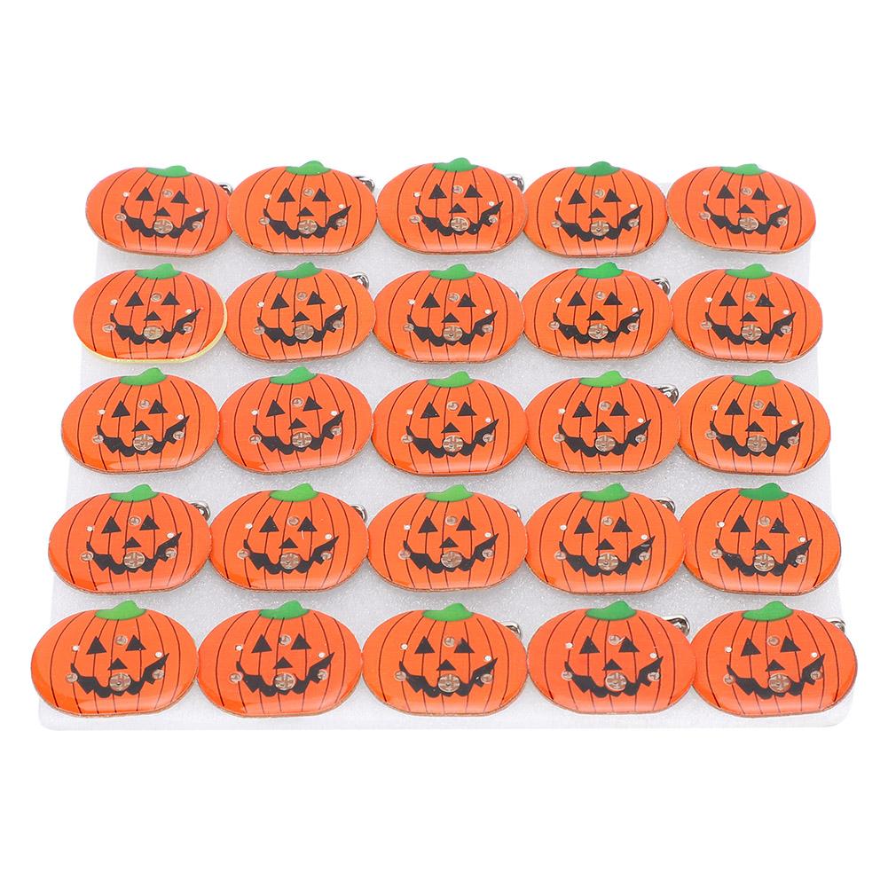 25Pcs Halloween Pumpkin‑Shaped Luminous Pin Festival Show Brooch DIY Costume Decoration
