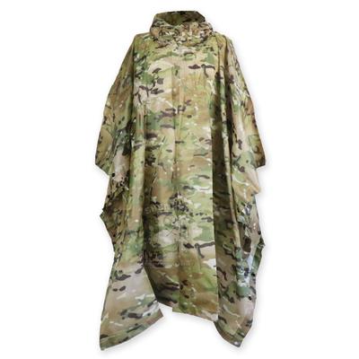 SHENKEL Camouflage Rain Poncho with Storage Unisex Raincoat for Military and Airsoft Use (Multicam) Pouch, 3-Way