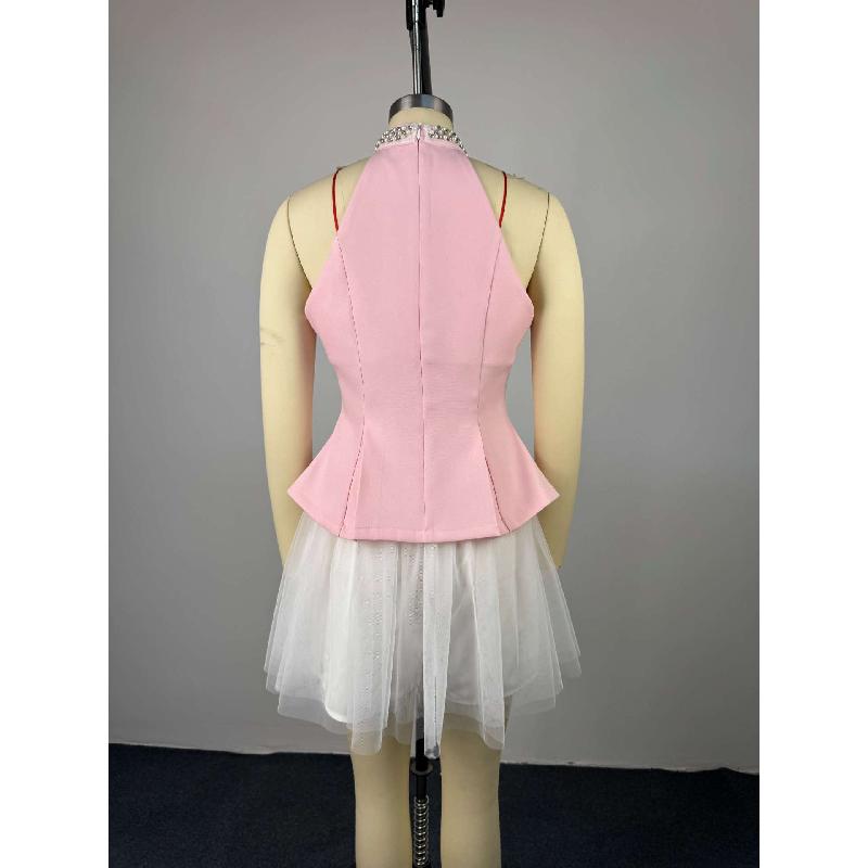 2026 Summer New Elegant Slim-Fit Sleeveless Top and Irregular Skirt Set