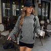 2026 Autumn/Winter Girlish Academy Style Knit Diamond Polo Collar Cardigan for Women