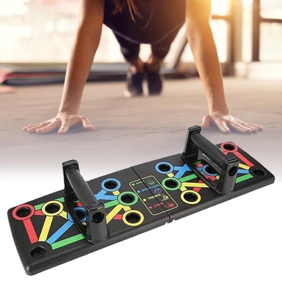 Skládací prkno na kliky s protiskluzovou rukojetí 9 otvorů Pánský posilovač hrudních a břišních svalů Kliky Hrazda Prkno Domácí posilovna Fitness vybavení