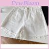 Denim Shorts Women Summer High Waist Loose Fit Distressed Hem Casual A Line For Everyday Wear