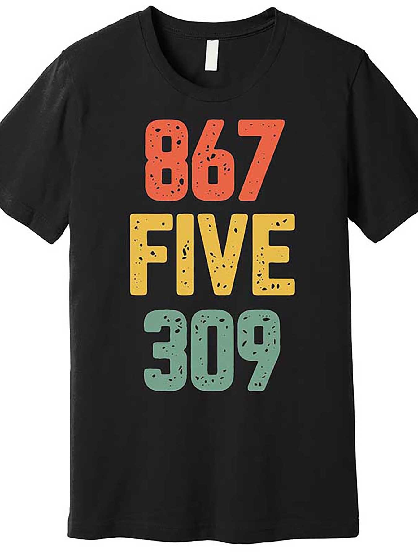 8675309 Funny 80s Vintage Music Premium T-Shirt 561582 Funny Men s Short Sleeve Graphic T-Shirt Series Black TT2 XXXL