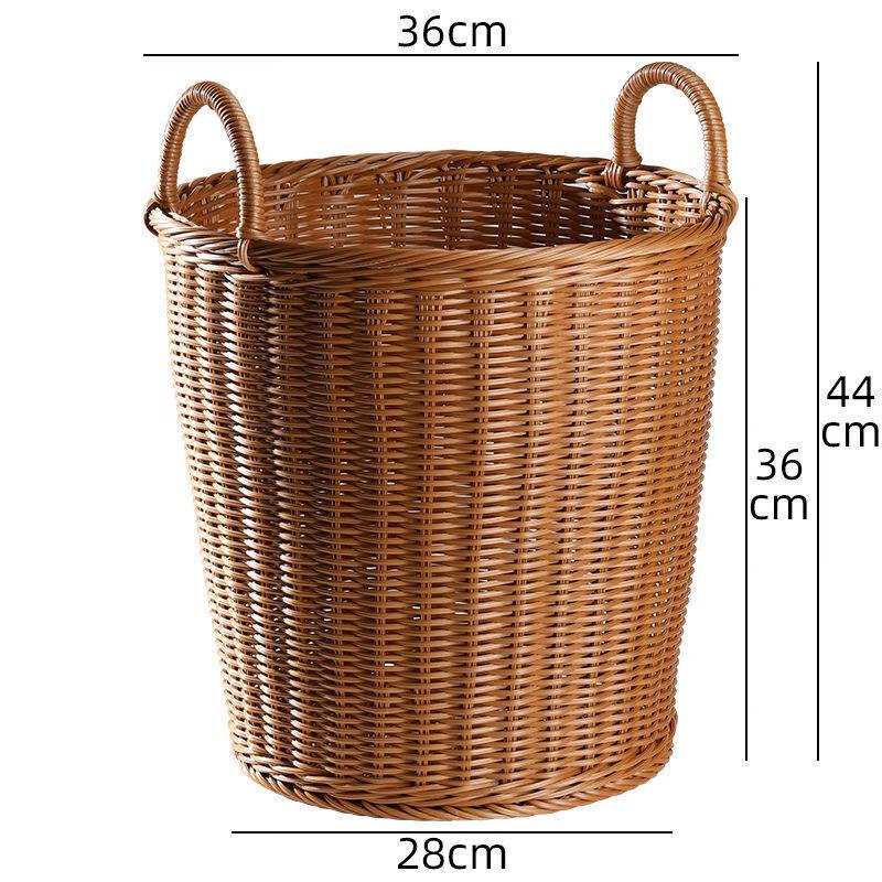 Faux Rattan Laundry Hamper with Handle