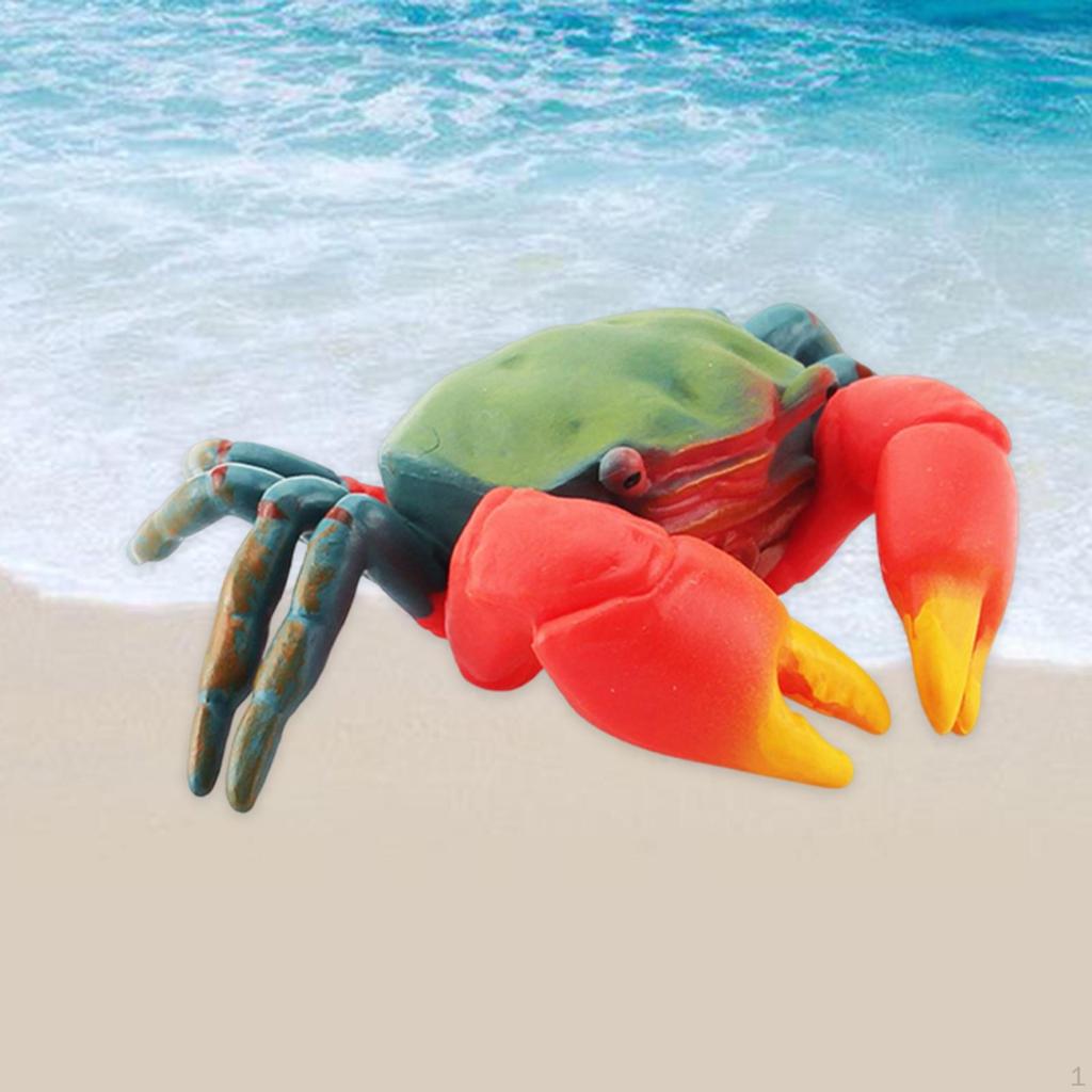 Hand Painted Mini Crab Figurines Model Realistic Detailed Action Figures for Children Kids