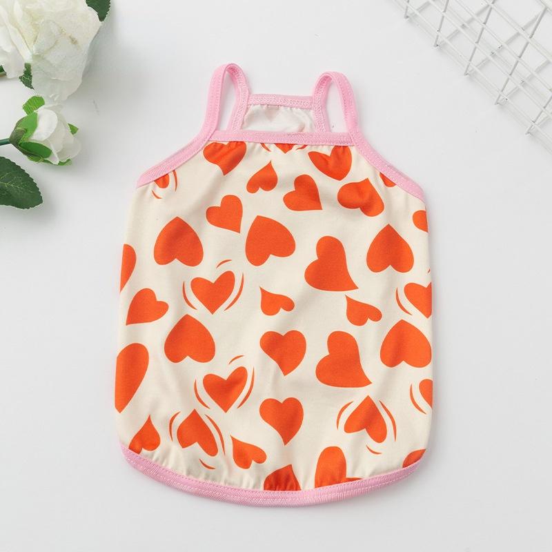 Strawberry Bear Printed Dog Clothes for Shih Tzu Femle Breathable Puppy Vest Cartoon Cat Tshirt Pet Clothing Tank Top S