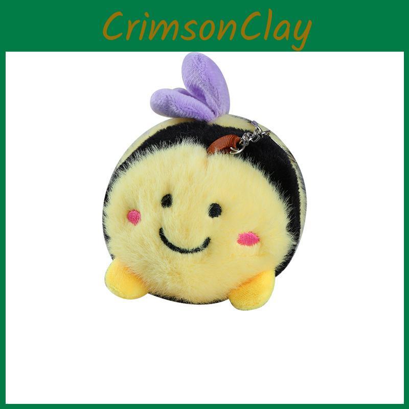 Plush Cute Bee Cartoon Doll Keychain Pendant For Backpack Ornament And Kids Gift