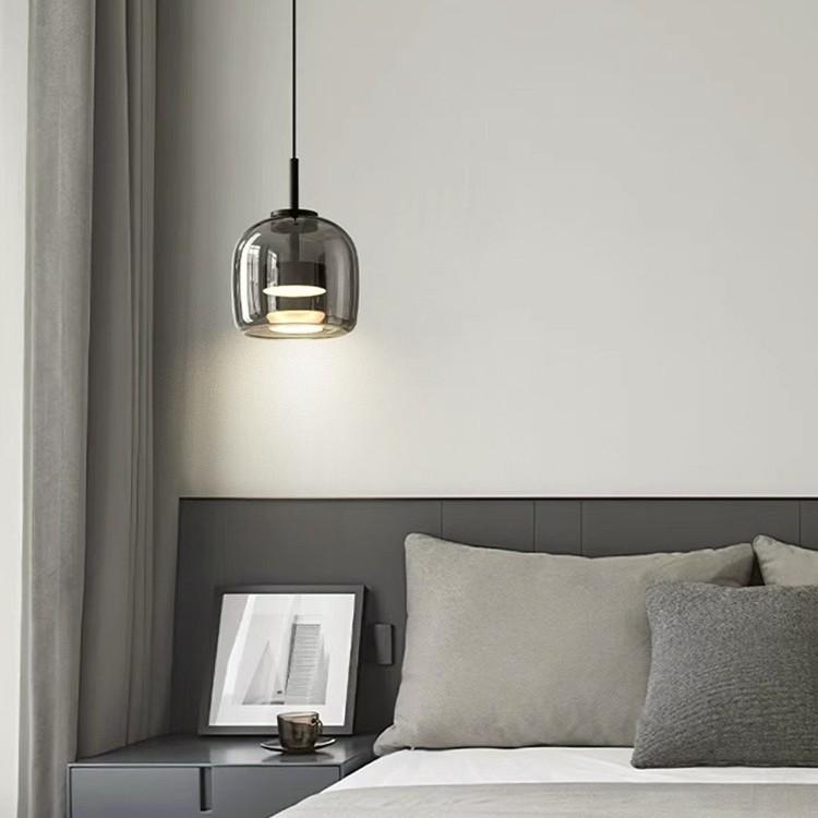 Italian Minimalist Glass Pendant Light for Bar, Study, Bedroom, or Bedside. Nordic Style, High-End, Simple Design.